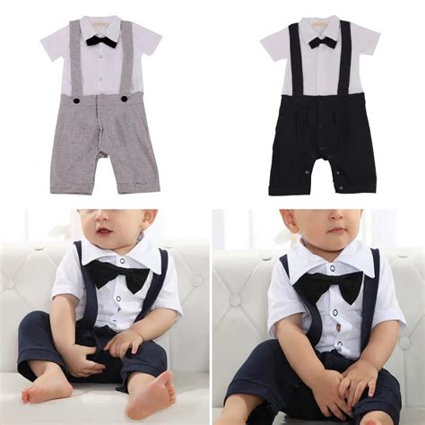 baby tuxedo romper suit.